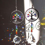Capteur de Soleil en Cristal forme Arbre de Vie Carillon Éolien