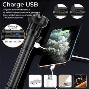 Lampe de Poche Laser Tactique Rechargeable LED