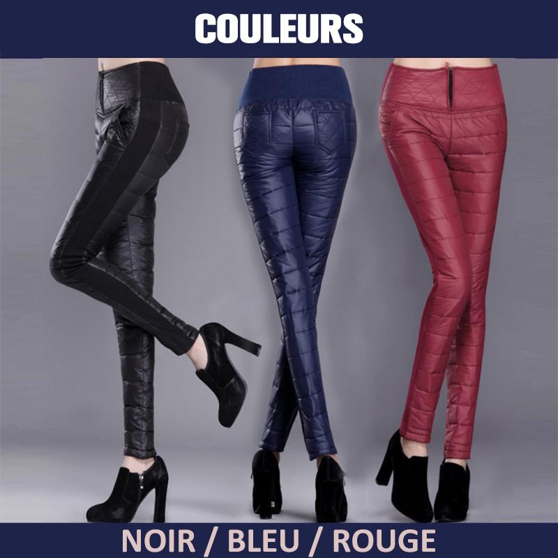 Pantalon femme taille haute en duvet - ciaovie