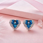 Boucle d'Oreille et Collier en forme de Coeur