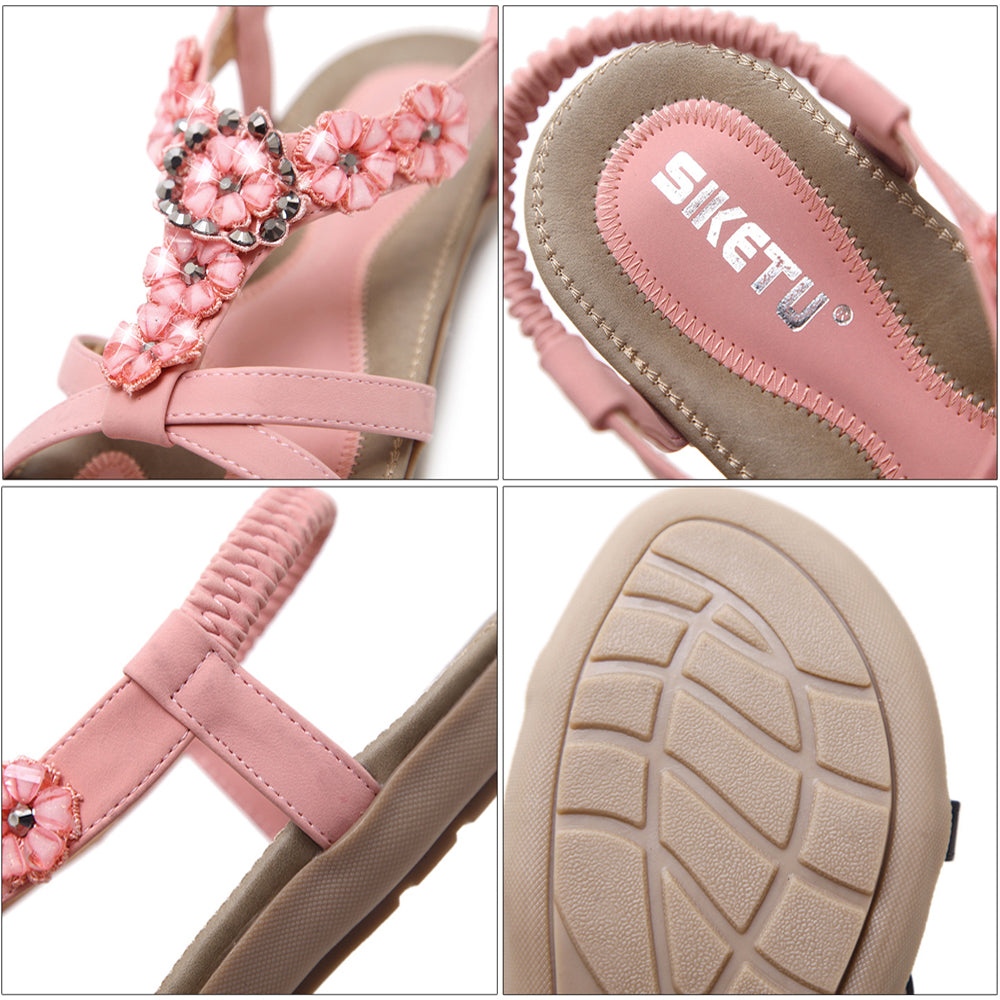 Ciaovie Sandales Plates à Fleurs - ciaovie