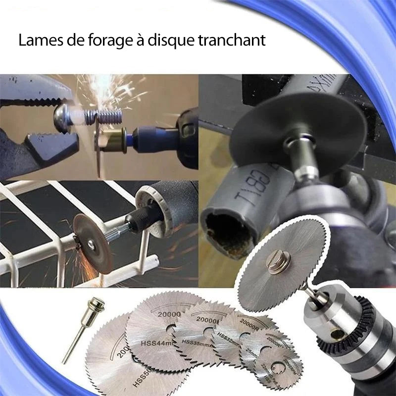 Kit de Lames de Forage à Disque avec Mandrin
