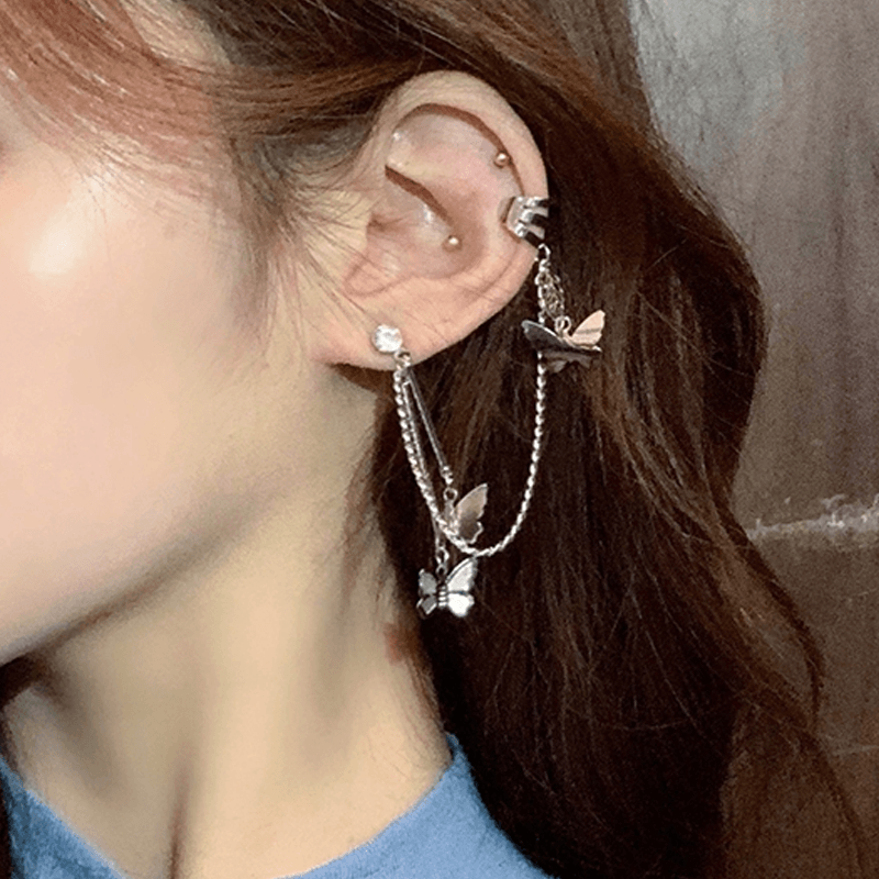 Boucles D'oreilles De Papillon Pour Femme En Acier Inoxydable