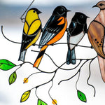 🎁Tentures de vitrail oiseaux🐦