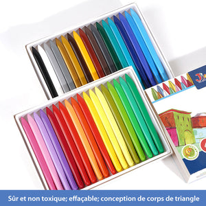 Ensemble de Crayons en Cire Organique pour Enfants (Livré avec un livre de dessin)