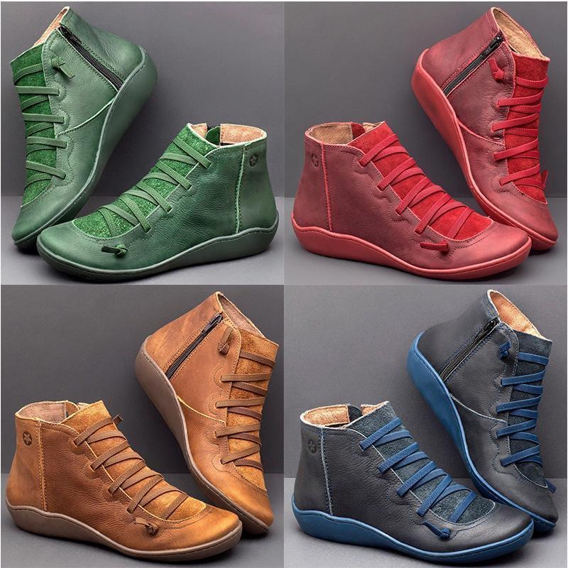 Ciaovie™ Bottines à Talons Plats Monochromes - ciaovie