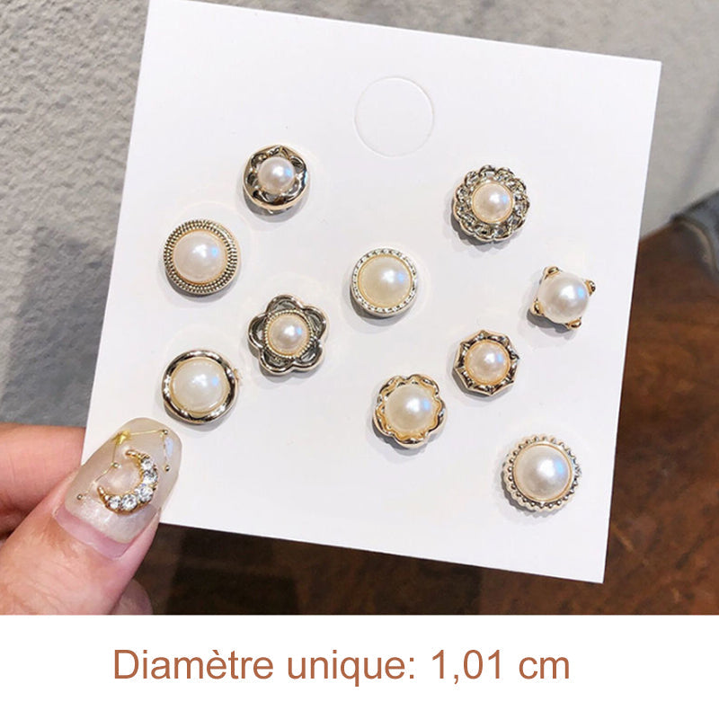 Ensemble de Boutons de Broche de Couverture de Perles (10 pièces)