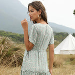 Robe bohème à encolure en V
