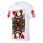 T-shirt Col Rond D'été Imprimé Motif Cartes à Jouer - ciaovie