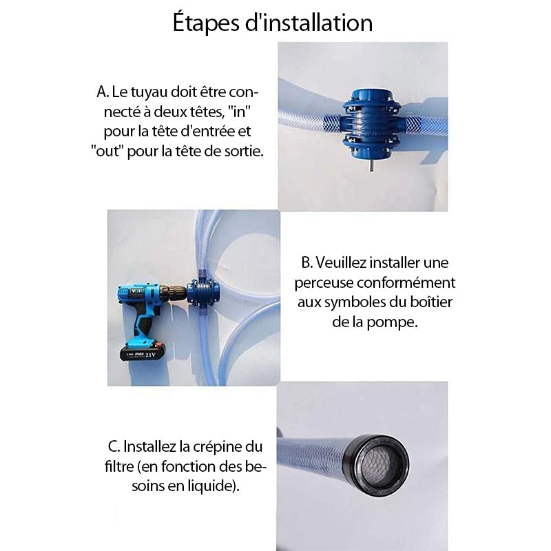Pompe de Perceuse à Main Auto-Amorçante - ciaovie