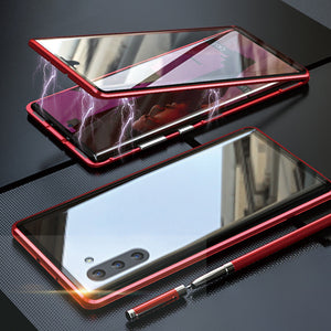 Étui de téléphone double face en verre trempé magnétique Samsung