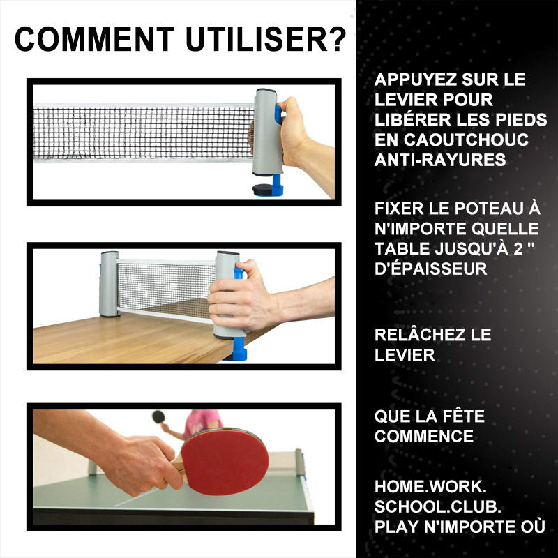 Filet de tennis de table rétractable - ciaovie