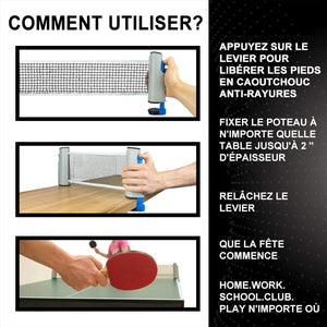 Filet de tennis de table rétractable - ciaovie