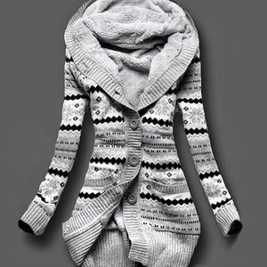 Ciaovie™ Hiver Cardigan Sweat Tricoté à Bouton à Capuche - ciaovie