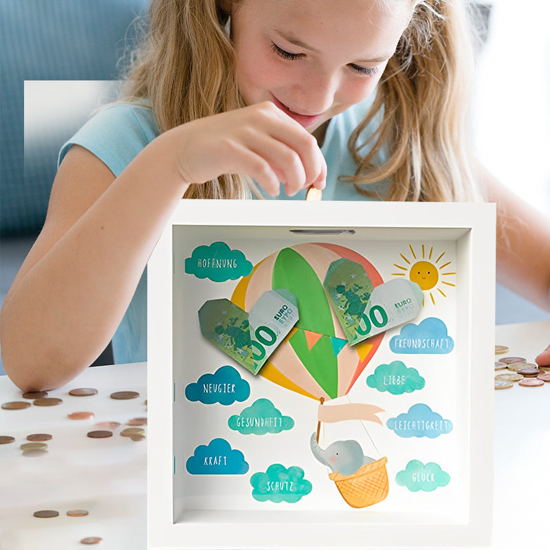 Banque d'épargne à cadre photo 3D pour enfants