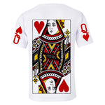 T-shirt Col Rond D'été Imprimé Motif Cartes à Jouer - ciaovie