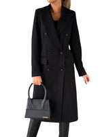 Manteau en laine à double boutonnage à manches longues