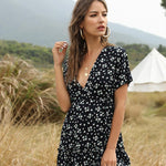 Robe bohème à encolure en V