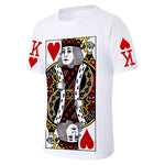 T-shirt Col Rond D'été Imprimé Motif Cartes à Jouer - ciaovie