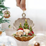 Pendentif De Coquillage NOËL Où Il y a Un Chien Mignon Qui Dort Dedans