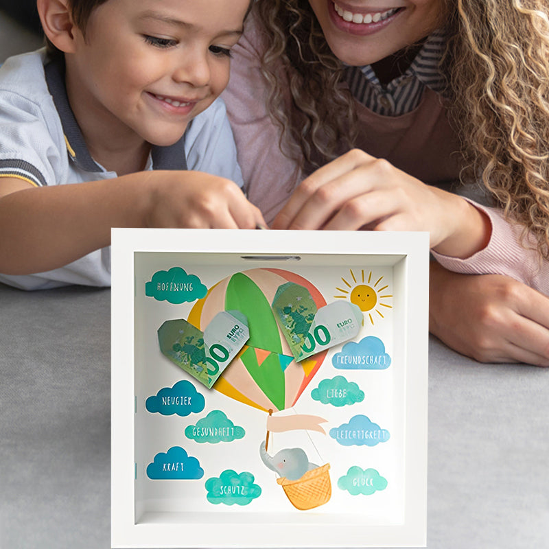 Banque d'épargne à cadre photo 3D pour enfants