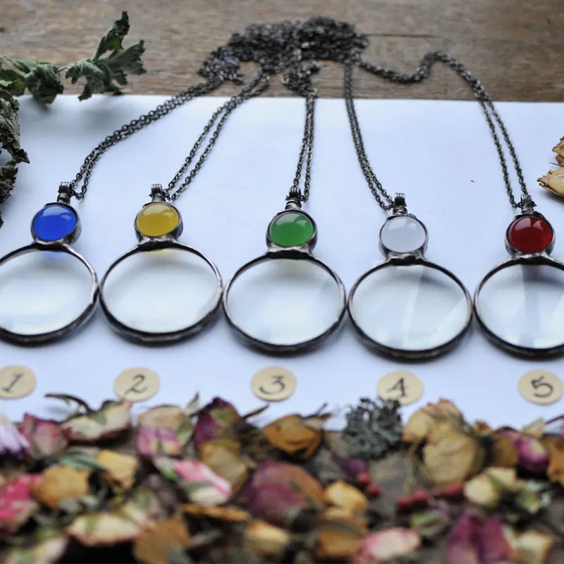 collier pendentif grande loupe