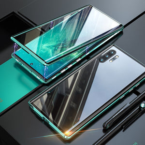 Étui de téléphone double face en verre trempé magnétique Samsung