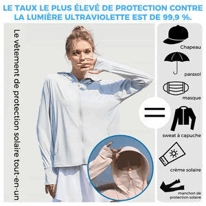 Sweat à Capuche Anti-UV pour l'Extérieur avec Protection Solaire