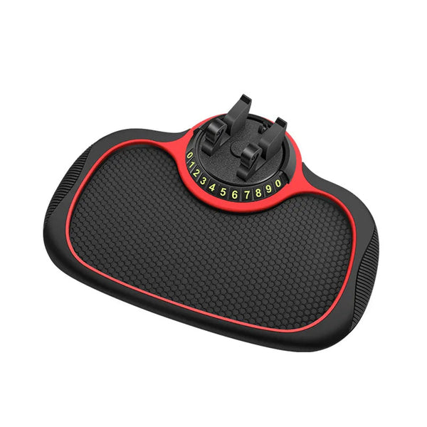 Support Téléphone En Caoutchouc Antidérapant Pour Voiture Et Maison - 11x9x4 Cm, Noir - Sans Colle, Facile à Nettoyer - 14