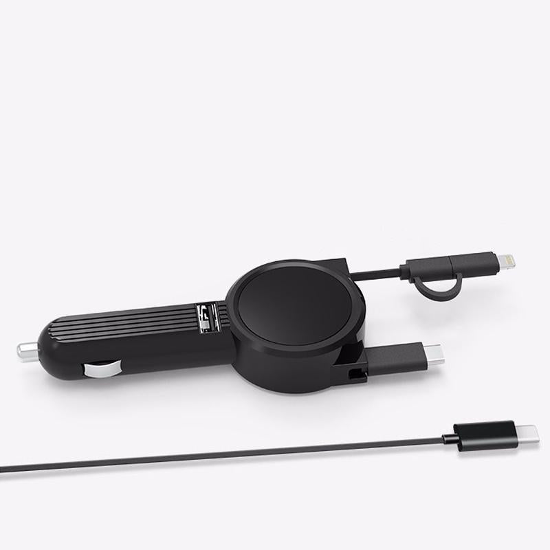 3-en-1 Chargeur Voiture Avec Câble Rétractable - ciaovie
