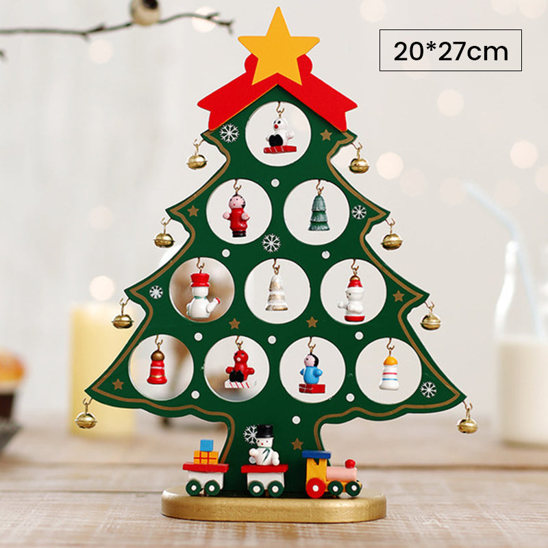 Mini Ensemble d’Arbre de Noël en Bois de Bricolage