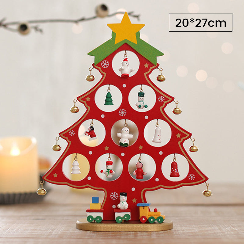 Mini Ensemble d’Arbre de Noël en Bois de Bricolage